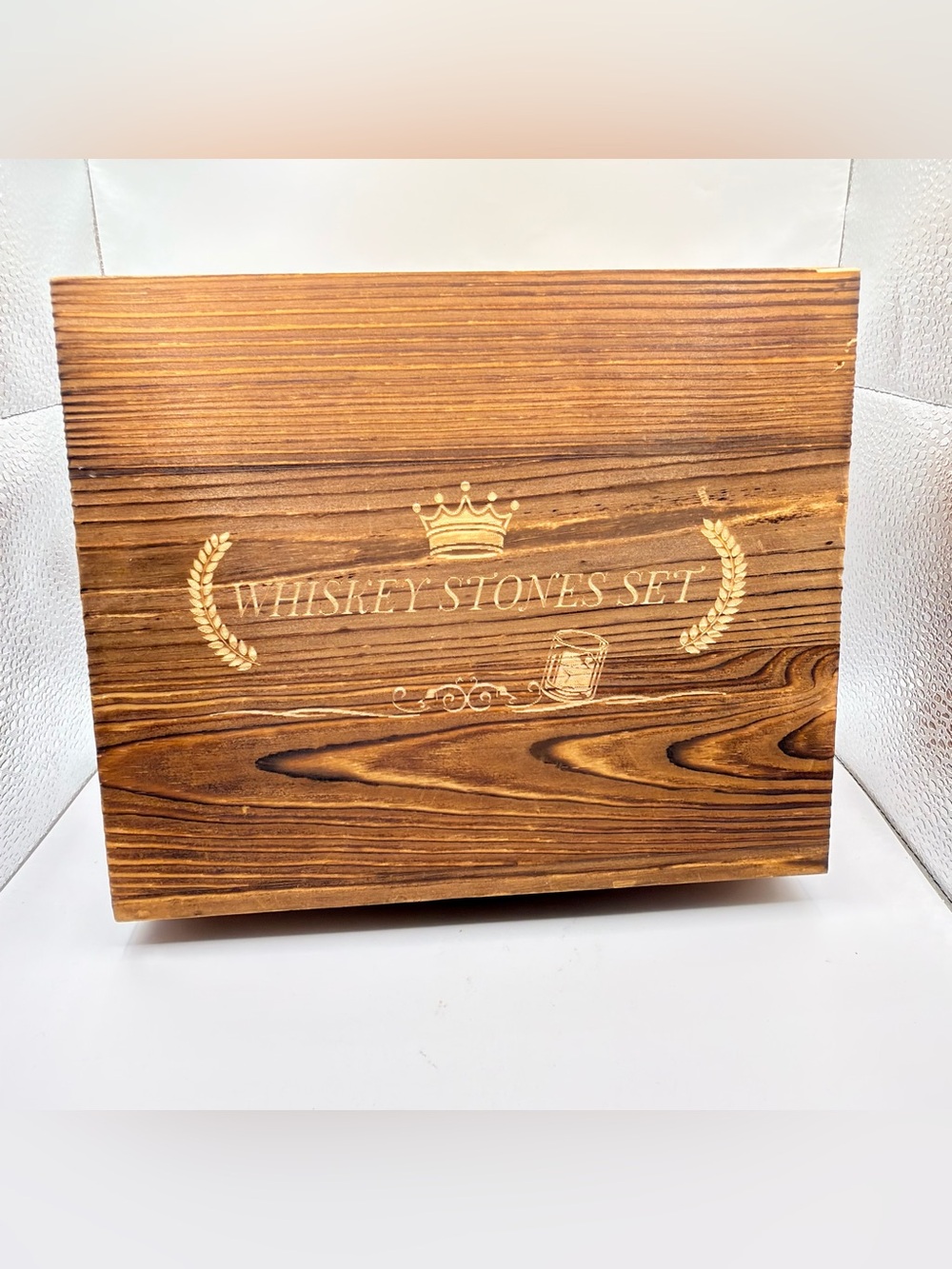 Whiskey Stones Set Wooden Gift Box